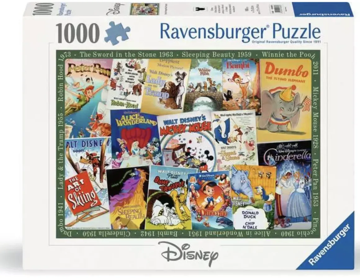 Ravensburger Disney Vintage Posters - 1000 stukjes - Exclusiviteit