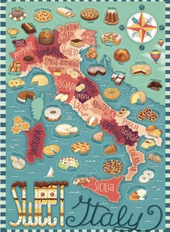 Ravensburger Kaart van Italië - Zoetigheden - 1000 stukjes
