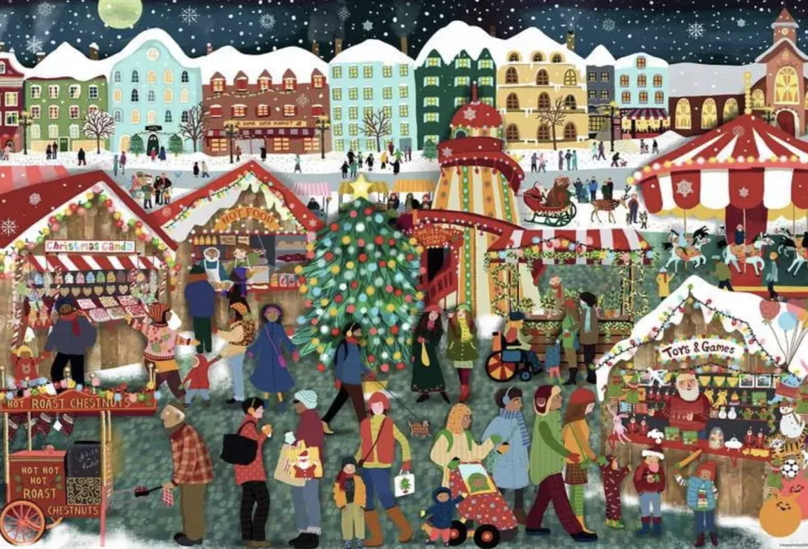 Ravensburger Kerstmarkt - puzzel van 1000 stukjes
