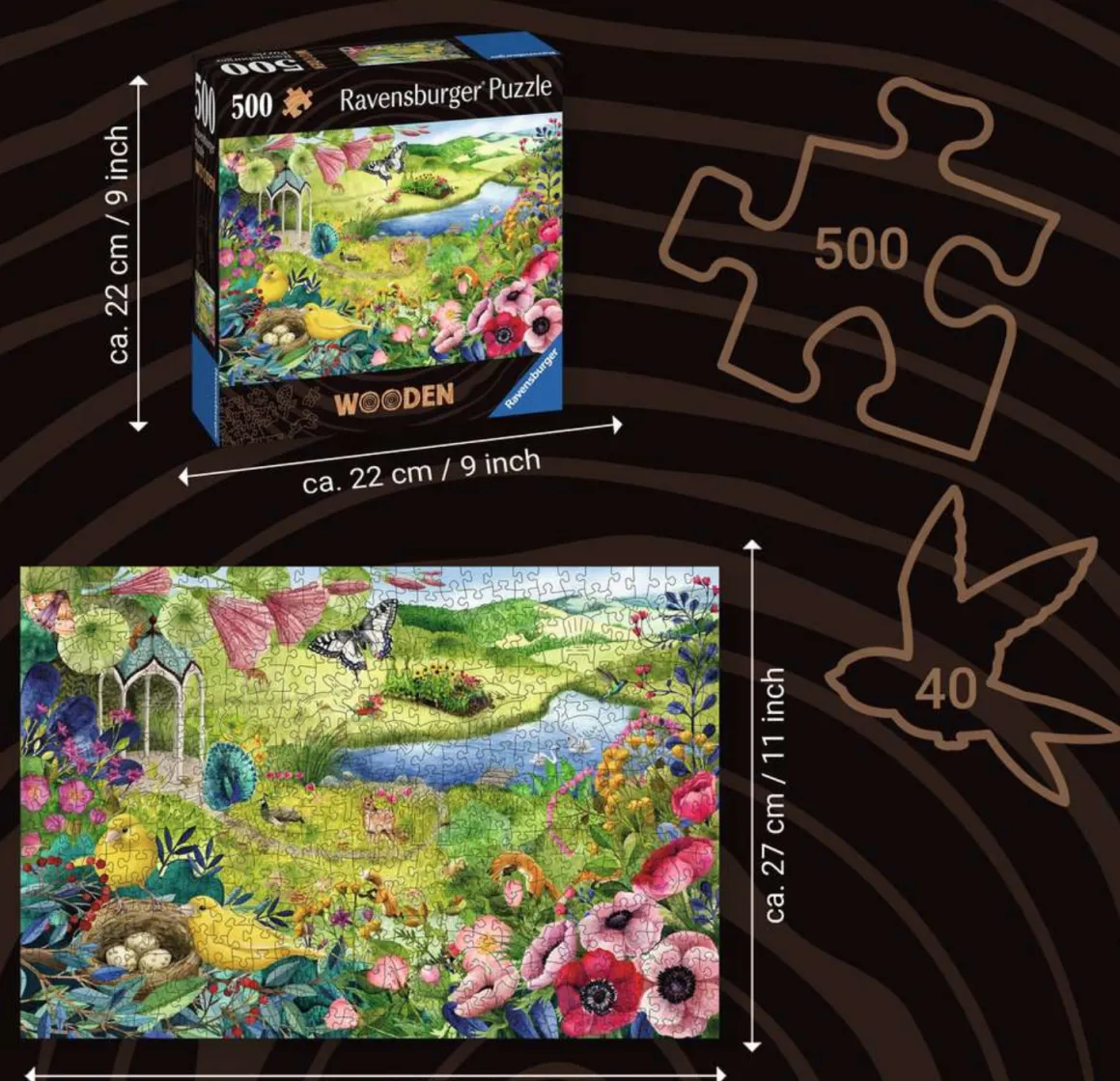Ravensburger Wilde Tuin - Houten Contourpuzzel - 500 stukjes