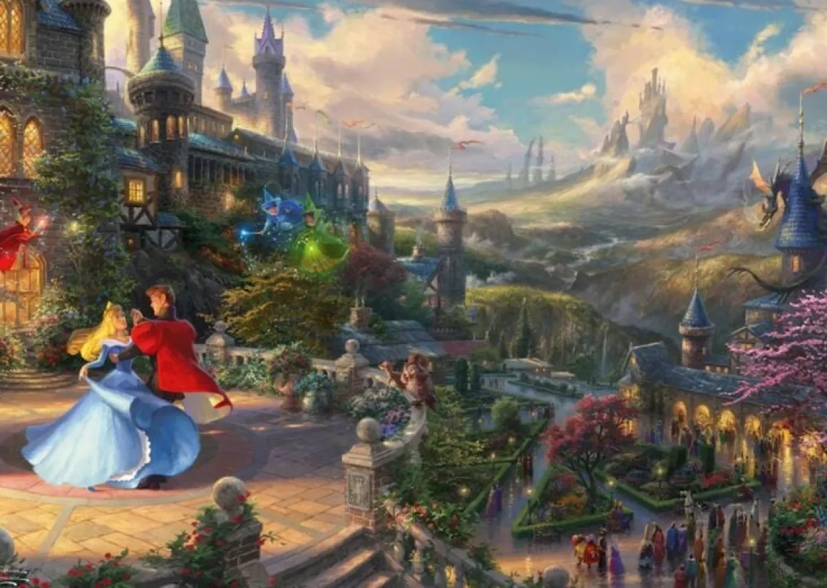 Schmidt Doornroosje dansend in het Betoverende Licht - Thomas Kinkade - puzzel van 1000 stukjes