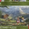 Schmidt Mickey en Minnie in de Alpen - Thomas Kinkade - puzzel van 1000 stukjes